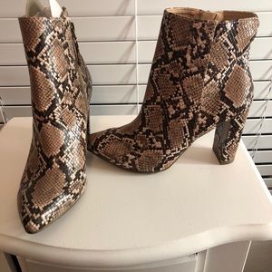 Faux Snake Skin Booties